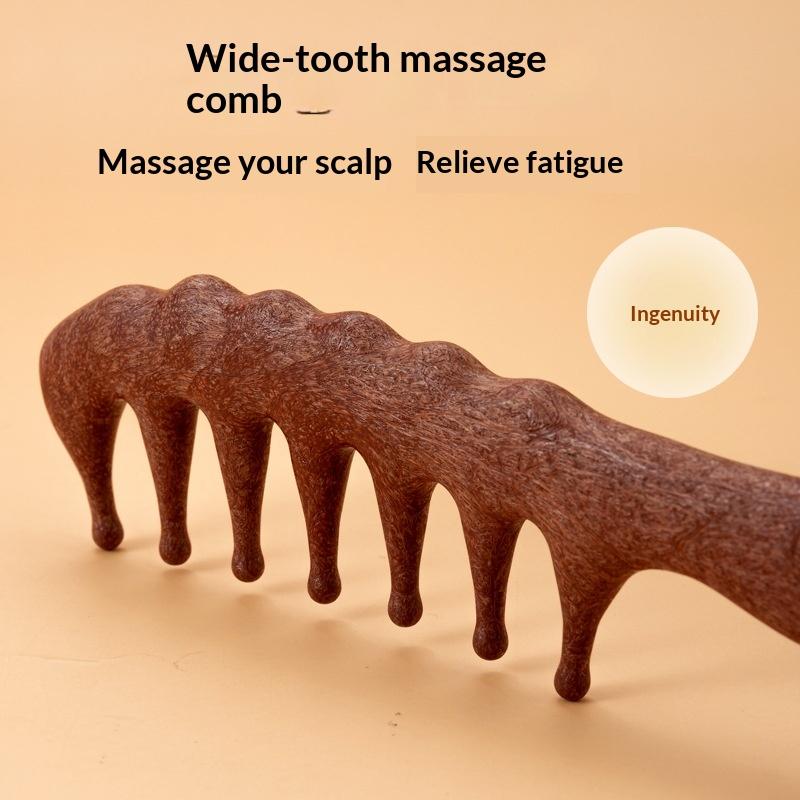 1Pcs Plastic Imitation Wood Hair Combs Massager Long Wide Tooth Detangle Comb Hair Care Household Gift