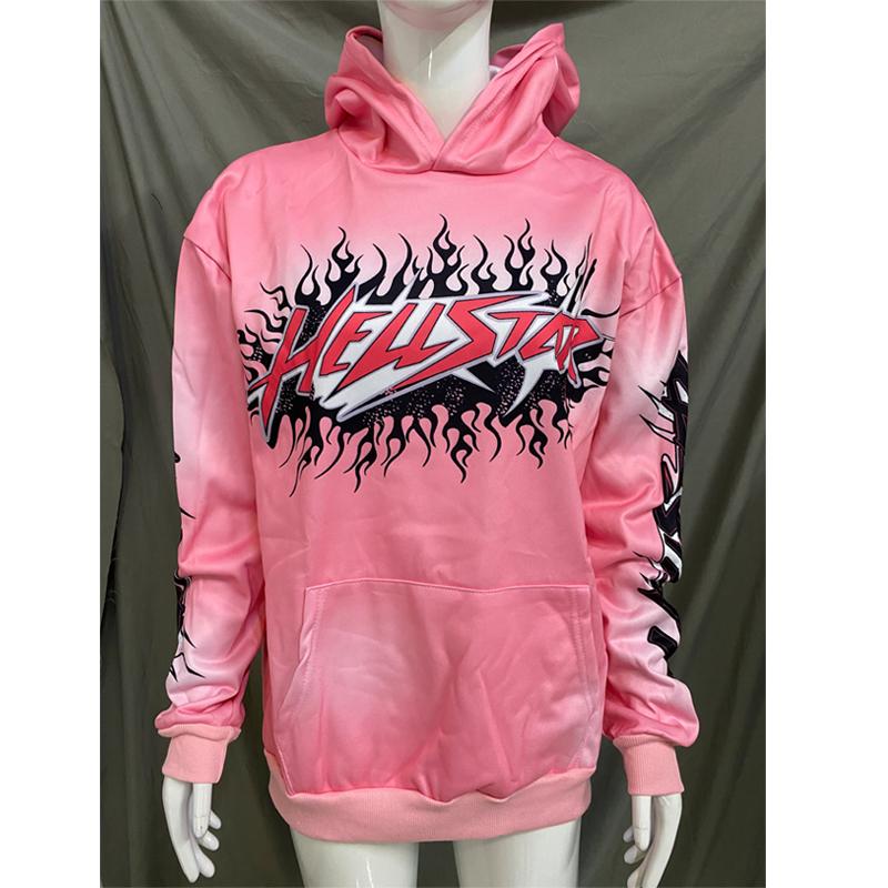 

Европейский и американский хип-хоп уличная буква напечатана ретро Y2K свободная модная пара толстовка с капюшоном XL розовый