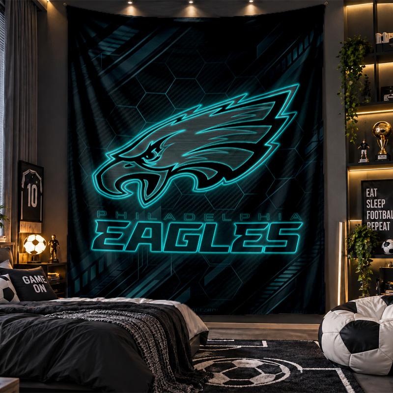 Wandbehang Wandteppich Philadelphia Eagles Druck Stoff für Wohnzimmer Schlafzimmer Heimdekoration