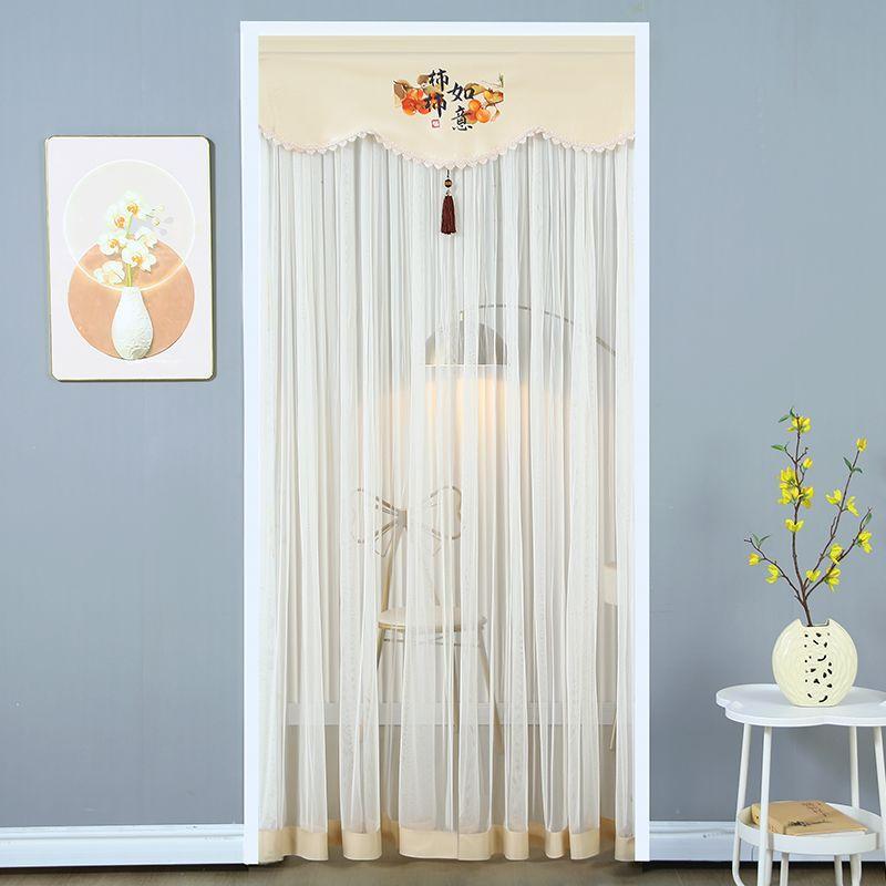 All-Season Household Curtains: Summer Mosquito and Insect-Proof, No-Drilling, Telescopic-Rod Sheer Curtains for Bedroom and Kitchen Room Dividers