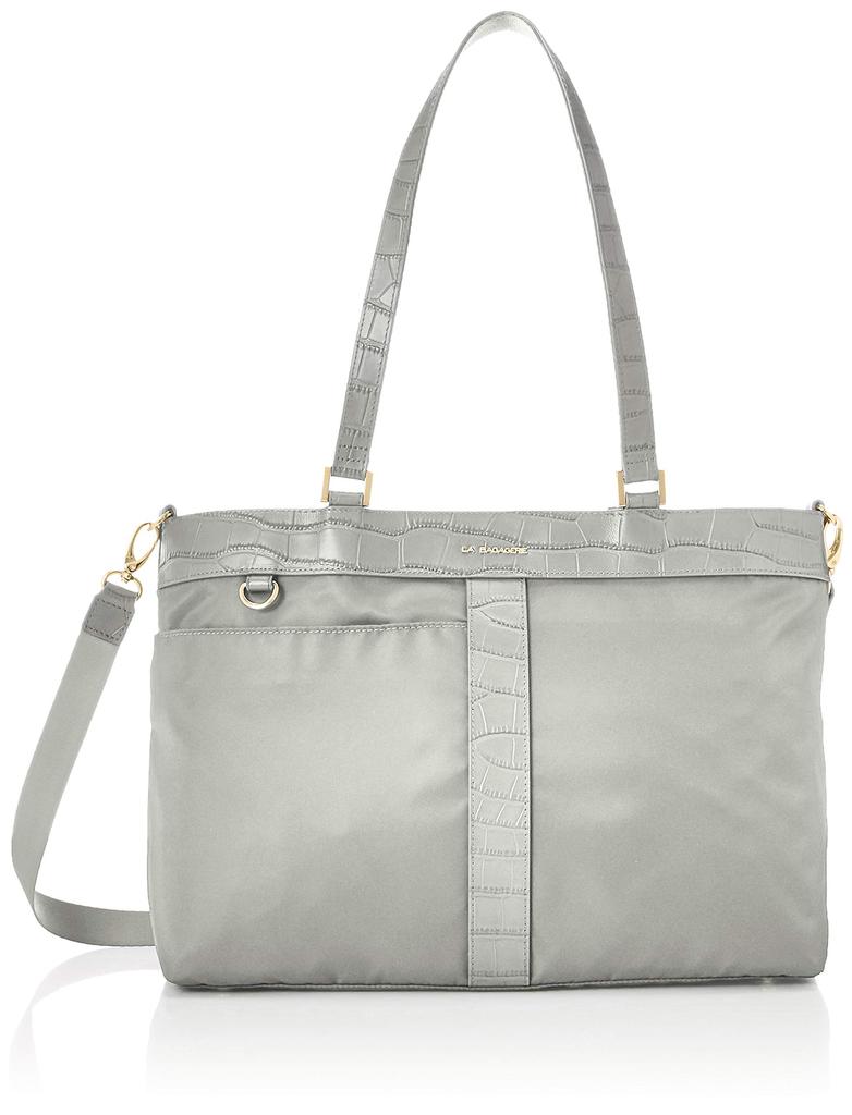 Tote Bag Nylon X Cow Leather Tote M Size Gray [Rabaga Jerry] [Reprint Renewal] Women's