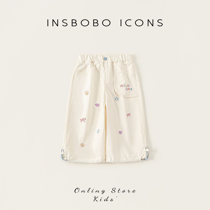 Insbobo Girls Pants Summer Thin Style 2026 New Summer Model Girls Straight Pants Children s Cargo Pants Casual Trendy