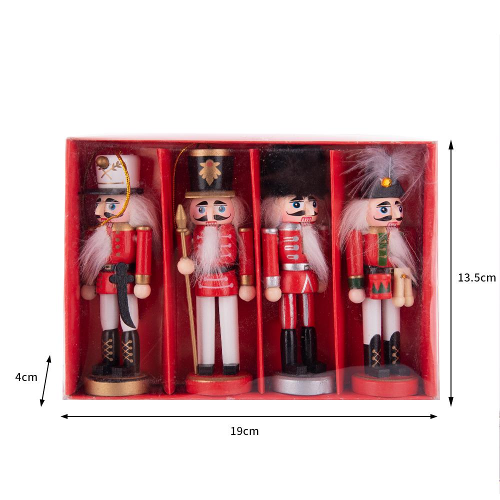 Classic Red & Gold Soldier Nutcracker Ornament Set