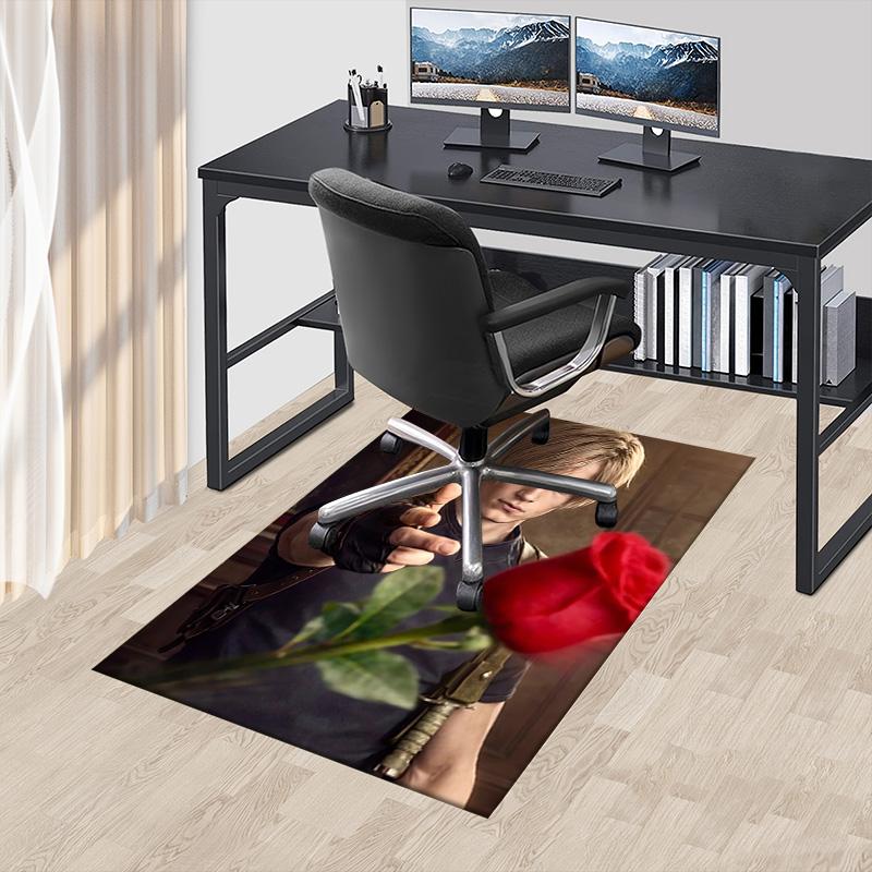 Resident Evil Leon'S Rose Carpet For Playroom Bedroom Living Room Sofa Home Decorkids Game Area Rug Nonslip Floor Mat