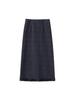 Women's Plus Size High Waist A-Line Woolen Skirt with Lace Detail - Autumn/Winter