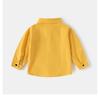 Kinder Langarmhemd 2025 Herbst Jungen Revers einfarbig besticktes Hemd Baby Oberteil trendige Kinderbekleidung
