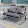OLOMM Outdoor Rattan Sofa Set with Coffee Table