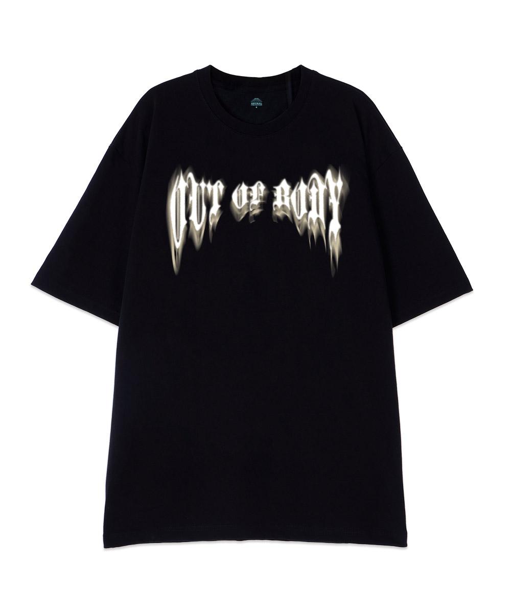 Astral Projection [Oversized] Out Of Body 13-Count Cotton Round Neck Short Sleeve T-Shirt_Black L