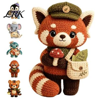 Healing Gift for Friends Handmade Knitted Doll Kids, Soft Crochet Forest Animal Plush Toy, Whimsical Creature Cute Hand Woven Stuffed Doll,
