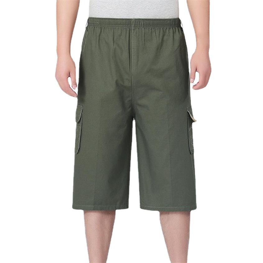 Men's Summer Casual Mid-Length Loose Fit Shorts for Middle-Aged and Elderly