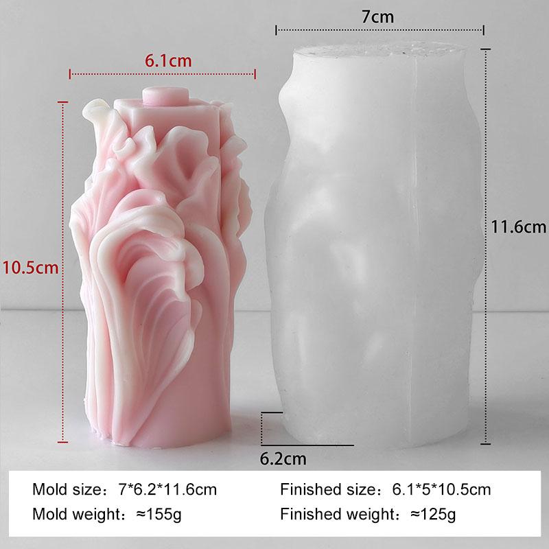 Geometric Wave Cylinder Silicone Mold Handmade Aroma Candle Plaster Pillar Ornaments Mould Candle Making Supplies