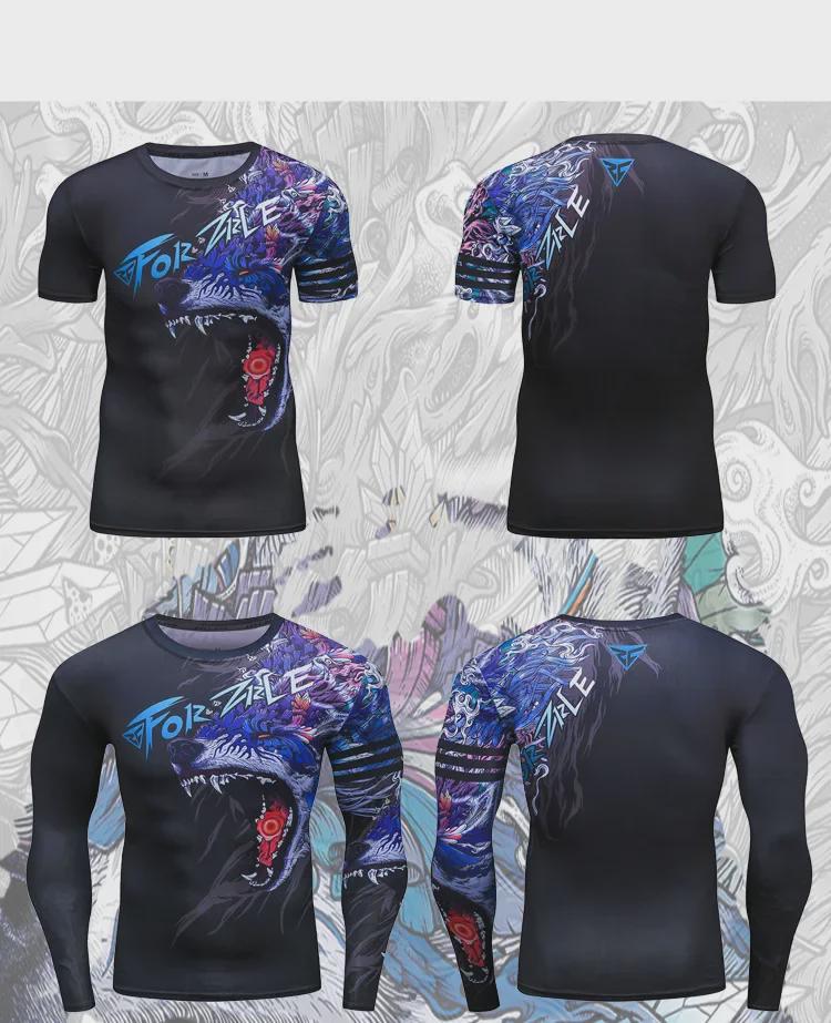 Men's Quick-Dry Long-Sleeve Gym Training Top and Running Tights