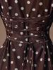 Spring 2026 Retro Polka Dot Mesh Lace-up Slimming Long Sleeve Women's Dress