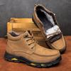 Large size autumn and winter high-top matte leather casual shoes men's top layer cowhide velvet outdoor men's shoes tooling boots