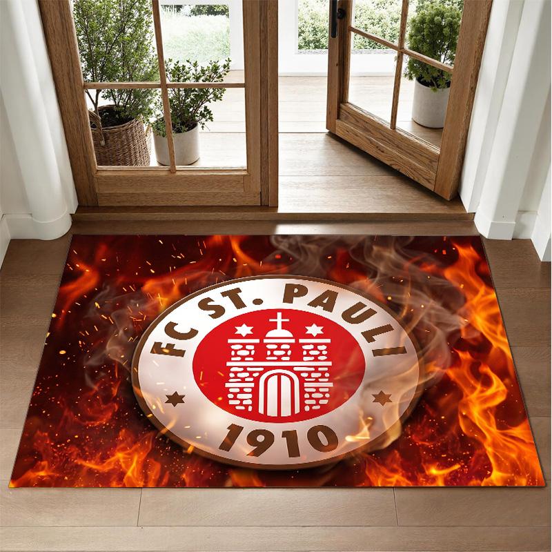 Alfombra de Terciopelo de Cristal con Diseño de Fútbol del Fulham, Alfombrilla Decorativa Suave para Dormitorio y Entrada