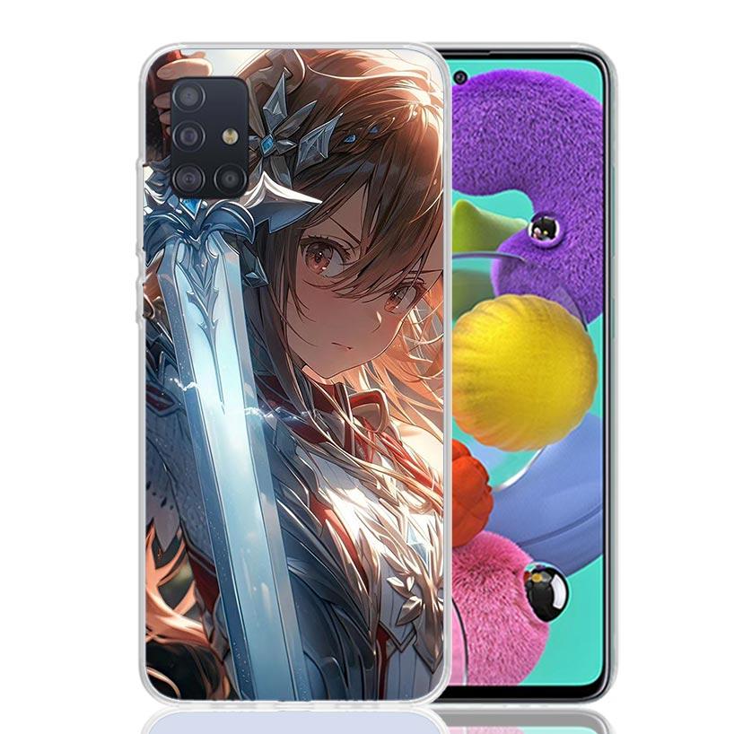Sword Art Online Yuuki Asuna Phone Case For Samsung Galaxy A52 A32 A22 A12 A02S A50S A30S A51 A31 AA71 Note 20 Ultra 10 S10 Plus