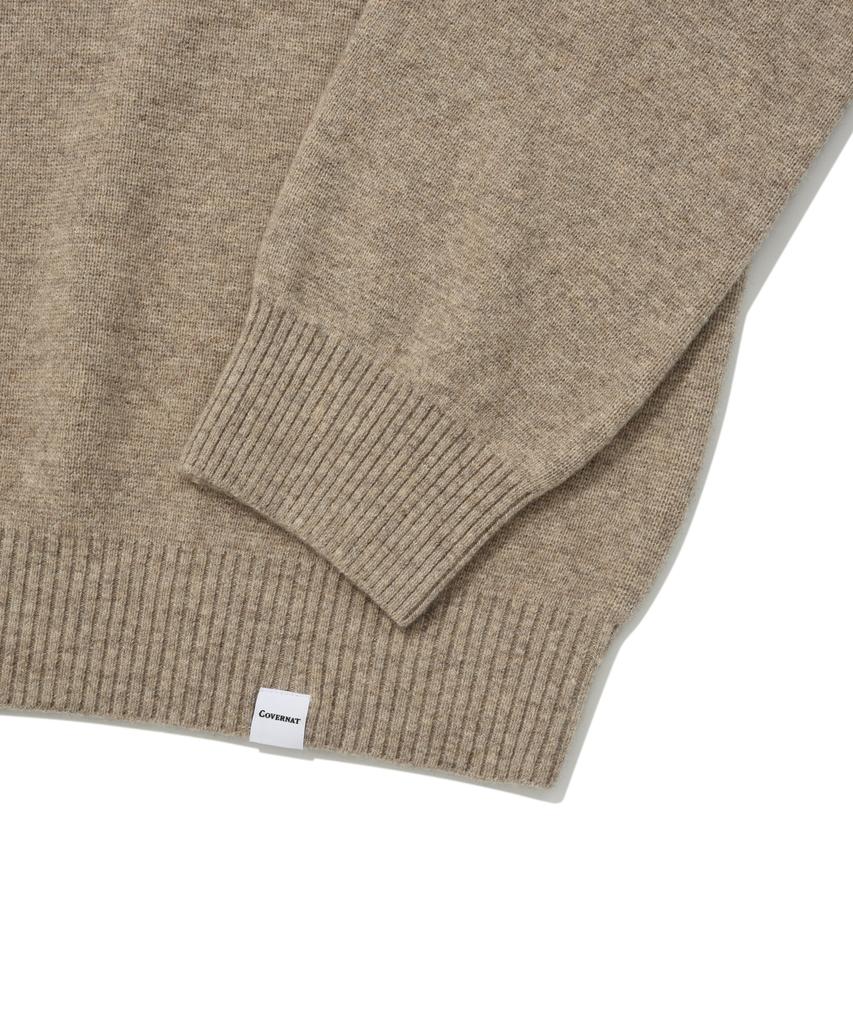 COVERNAT Lambswool Collared Knit Beige