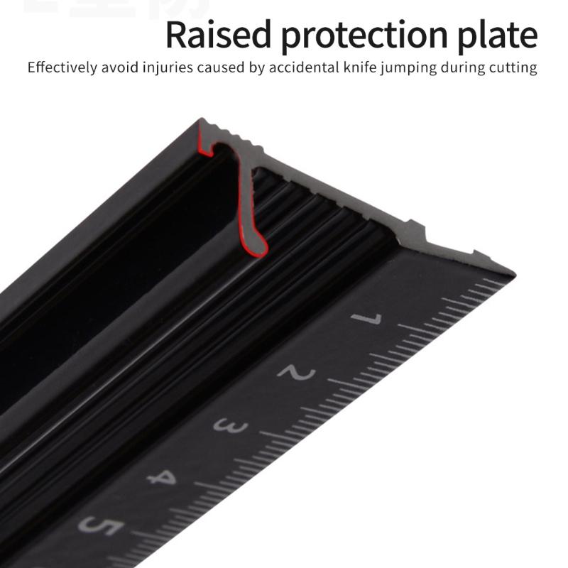 Metal Crafting Ruler L Type Safety Ruler with Clear Scale Cutting Ruler for Cutting and Craft Projects