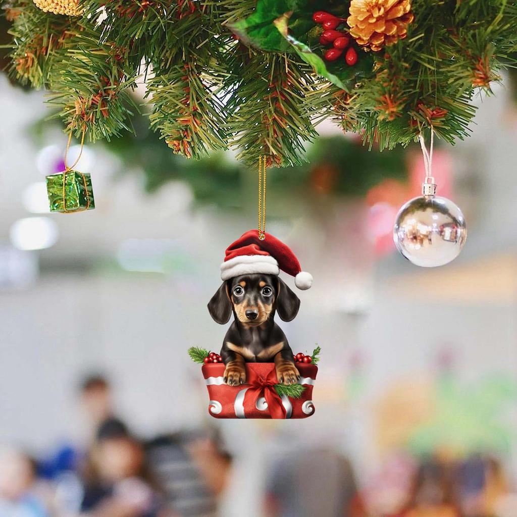 Hanging Pendant Car Xmas Tree Ornament Dog Ornaments Hanging Dog Hanging Pendant For Pet Lovers Christmas Seasonal Display
