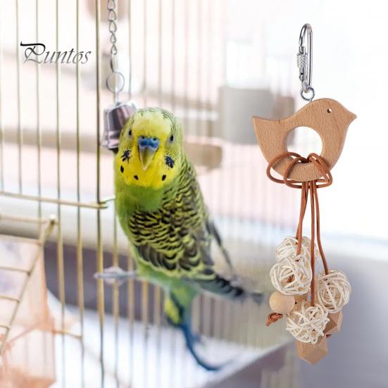 Fun Environment for Comprehensive Exercise Colorful Hanging Parrot Bird Toy Training Biting Chewing Accessory Handmade Intelligent Play Natural