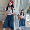 Sommer Mädchen Jeansshorts Kinder Kniehohe Hosen Kinderkleidung Outfits Mädchenkleidung