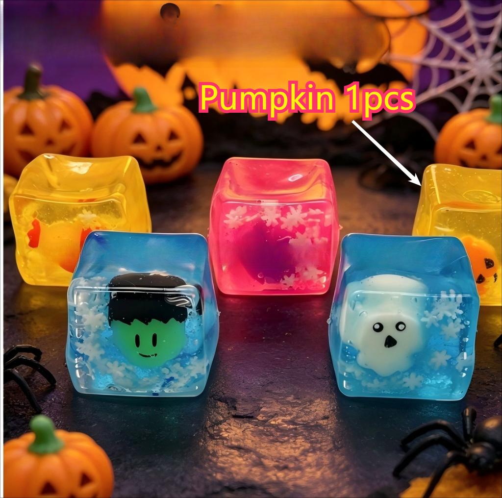 @@Halloween Pumpkin Ghost Bat Maltose Stress Ball Squishy Toy Soft Stress Slow Rebound Fidget Toy Stress Relief Funny Gift