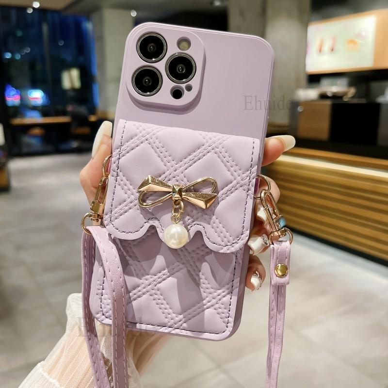 

Cute Wallet Leather Bag Case for Samsung Galaxy S24 S23 S22 Ultra S21 Plus S20 FE Note 20 23 Crossbody Lanyard Neck Strap Cover Galaxy S23 Plus