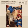 Cartoon P-Paddington Bear-R Throw Warm Soft Flannel Blanket, Multi-use for Sofa Bed Camping Travel Nap