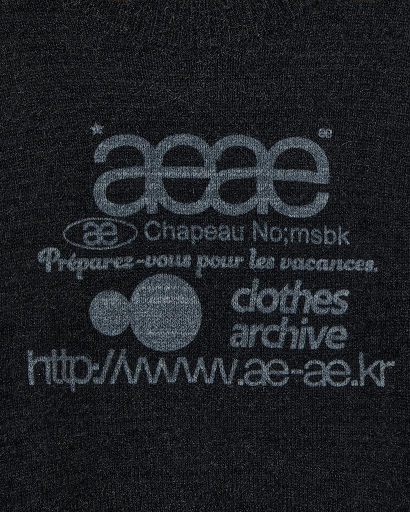 Eiieii Web Logo Crop Hairy Knit [Black]