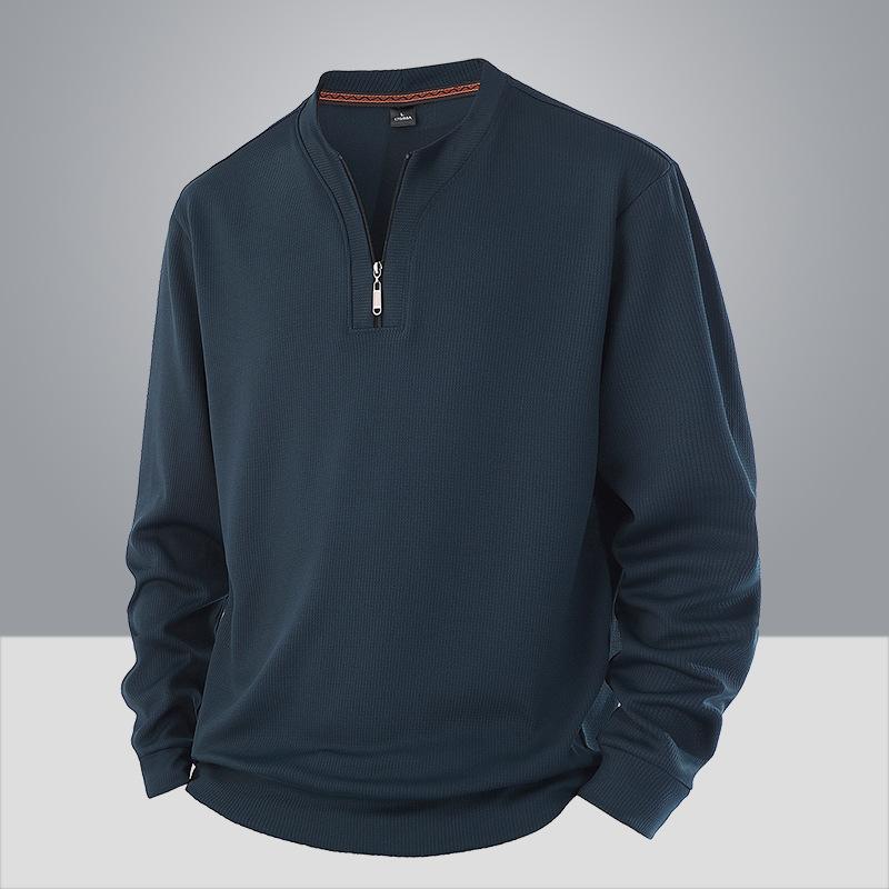 Phoca Largha for Men Heren Grote Maat Half Rits Sweatshirt -Zachte en hoogwaardige stof ronde hals design losse casual sport lange mouw 4XL kaki groene kleur