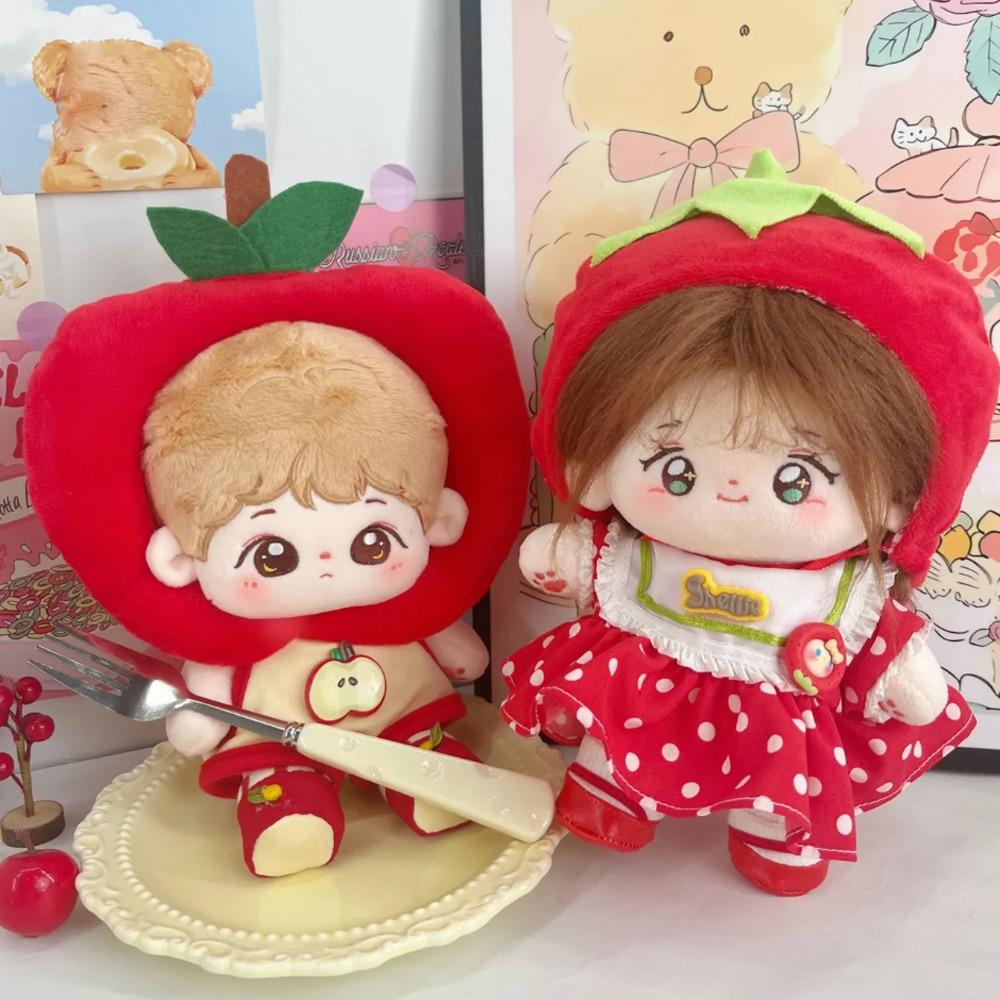 1 set Tomato Skirt Cotton Doll's Clothes Fruit Hat Plush Doll Clothes  20cm Cotton Doll