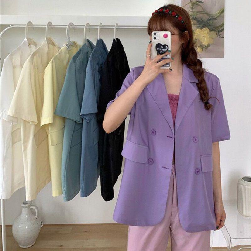Chic Girl Korean High-quality Short-sleeve Suit Jacket Soft And Exquisite Fabric