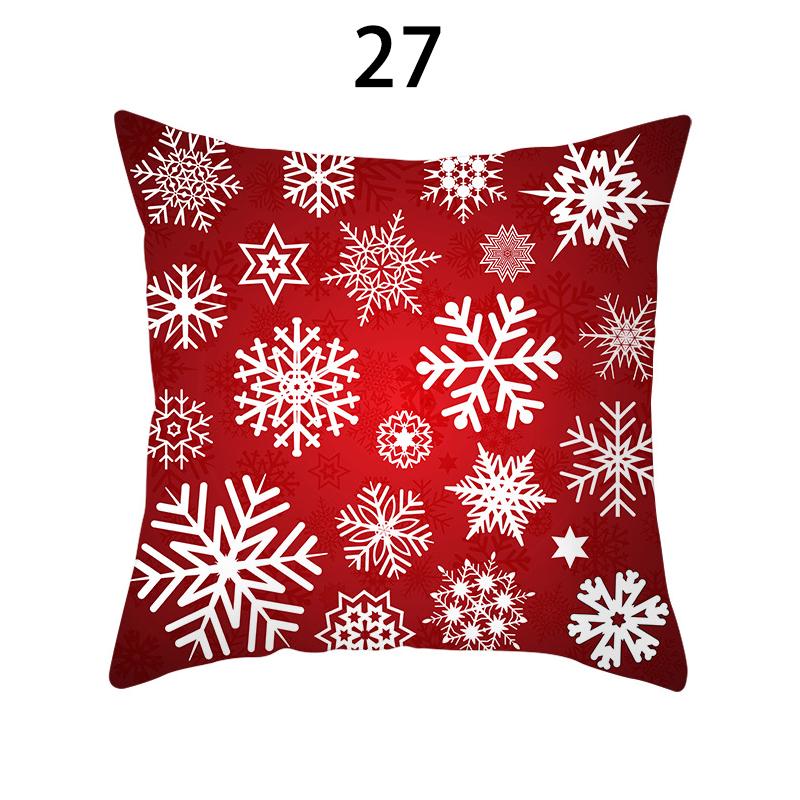 Merry Christmas Cushion Cover Xmas Pillowcase Happy New Year Navidad Santa Claus Red Pillow Cover Ornament Gifts Home Decor
