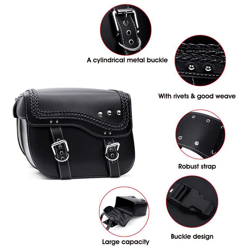 Motorcycle Side Bag Modification Kit Saddle Bag Double Braided Belt Edge Popular For Harley Cruiser Crown Prince