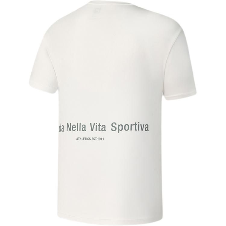 Fila Fitness Athletics Knitted Short Sleeve Autumn Round Neck T-Shirt Men Tops A11M531104F-WT