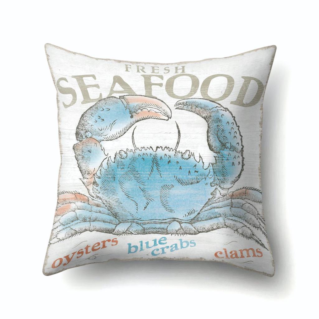 Vintage Marine Cushion Cover Peach Skin Pillowcase Sofa Cushion Pillowcase Suitable for Living Room Car Pillowcase