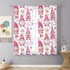 2pcs Pink Love Gnome & Gift Printed Curtains Perfect for Valentine's Day Window Decor Sweet Home Bedroom Living Room Decor