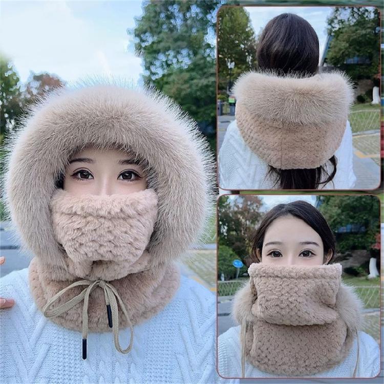 Windproof Fleece Lined Cycling Pullover Hat With Full Face Mask And Ear Protection For Adult Skiing Hiking Camping