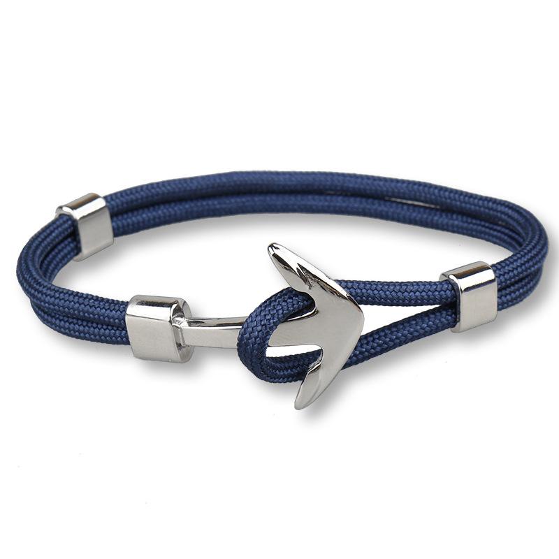 2018 Hot Selling SH Silver Anchor Paracord Bracelet for Couples
