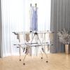 Clothes Airer Foldable Drying Rack with Wheels Large Drying Space Stainless Steel 138.5 x 63 x 208 cm