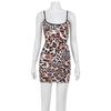 Fashion Sexy Summer Leopard Printed Women Dresses Backless Streetwear Regular Casual Camisole Strapless Skinny Vestidos Robes