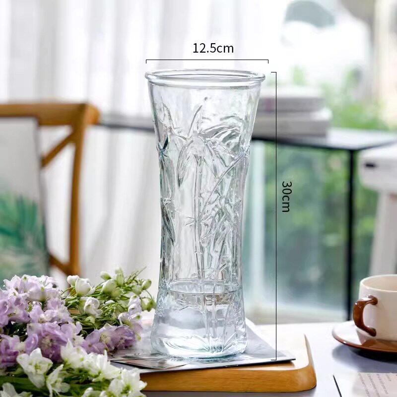 Extra Large Transparent Glass Vase for Hydroponic Bamboo & Fresh Flower Arrangements