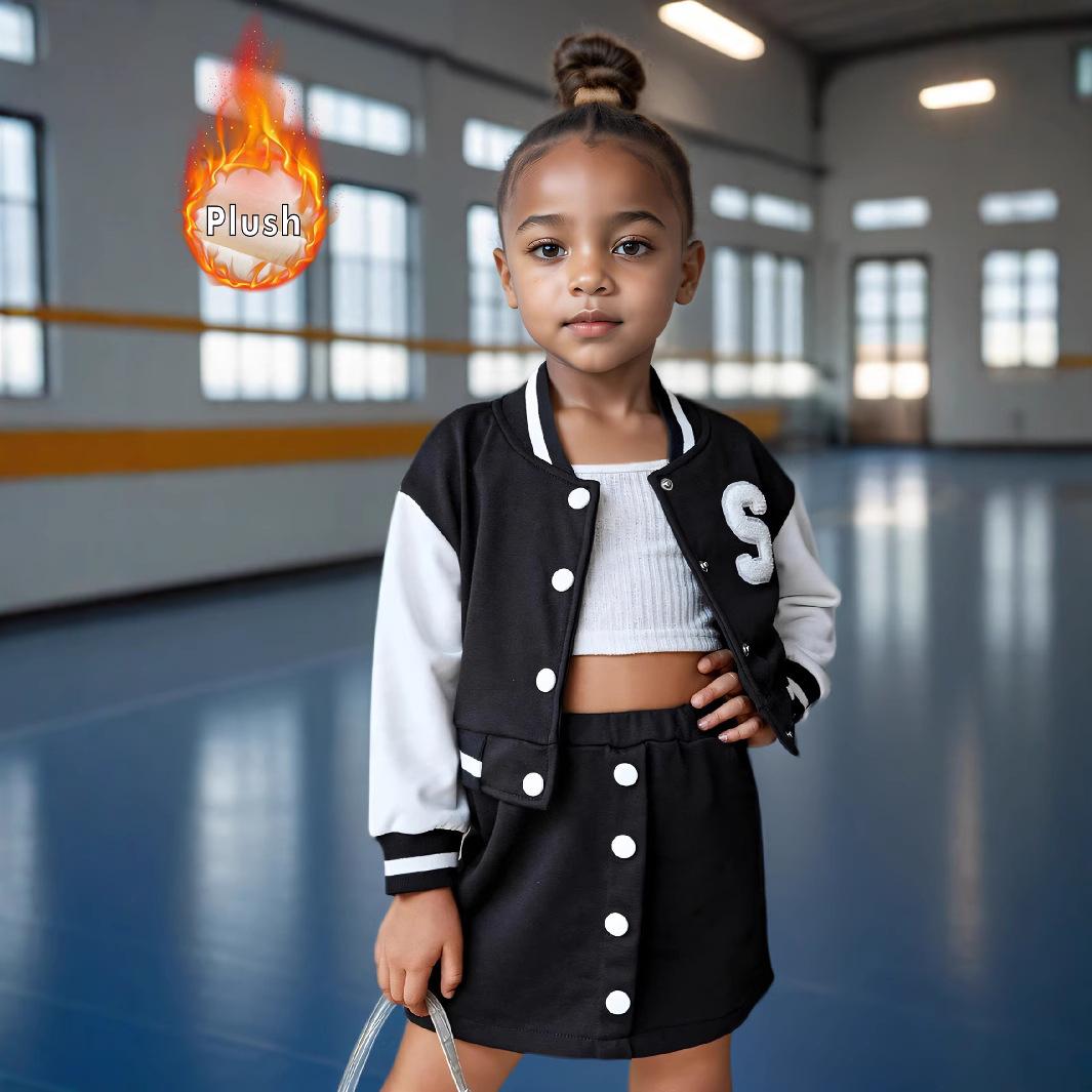 

Модный костюм для девочек, летний детский повседневный пиджак и юбка 8-9Y