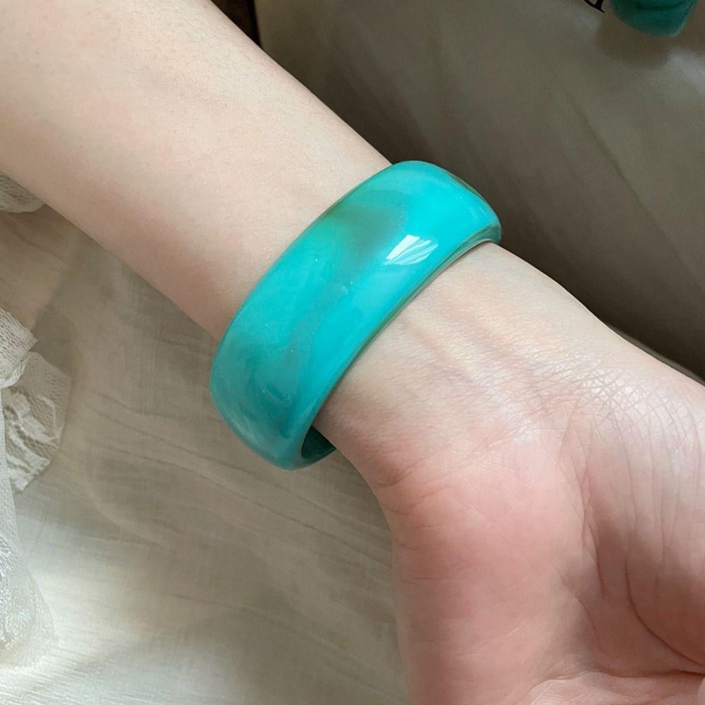 Europe American Style Wide Open Bangle Dopamine Exaggerated Bracelet Resin Bangle  Girls