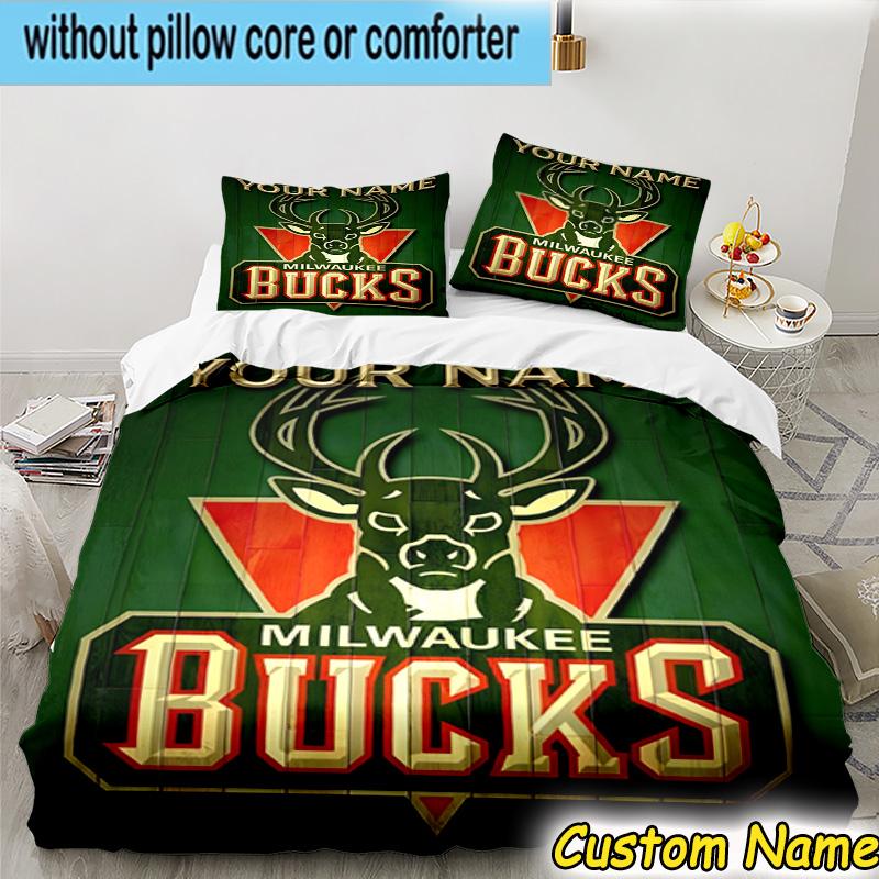 3pcs Custom Name Milwaukee Bedding Set Includes 1 Duvet Cover & 2 Pillowcases for All Seasons Dormitory Home Decor Christmas Gifts