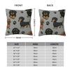 Dachshund Dog Cartoon Pillowcase Polyester Cushion Cover Gift Wiener Sausage Throw Pillow Case Cover Home Square 18'