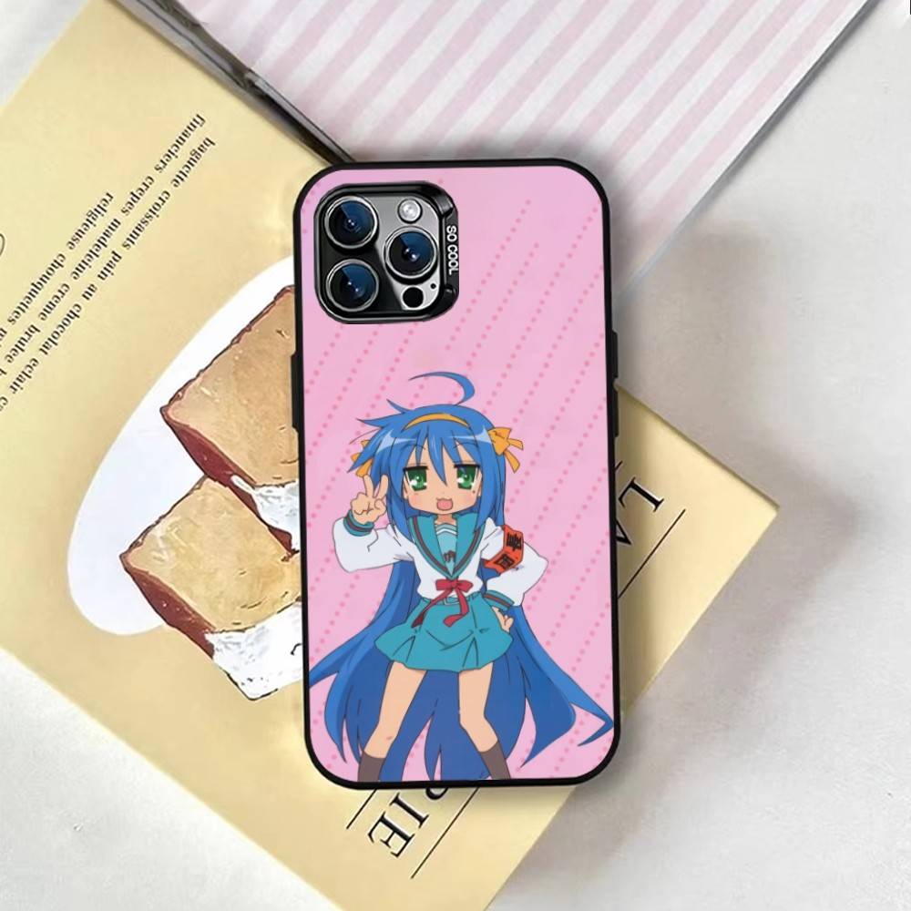K-Konata Izumi L-Lucky S-Star Phone Case For iPhone 17,16,15,14,13,12,11 Plus,Pro Max,XS,Colored Silver Plated Inside Cover