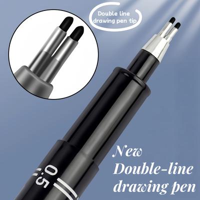 1PC Double-Line Gel Pen - With Exquisite Pen Clip, a Must-Have for Architectural Design Exams, Note-Taking & Painting