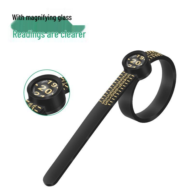 Ring Sizer: Soft Finger Measuring Ruler with Magnifying Glass and US Size Scale