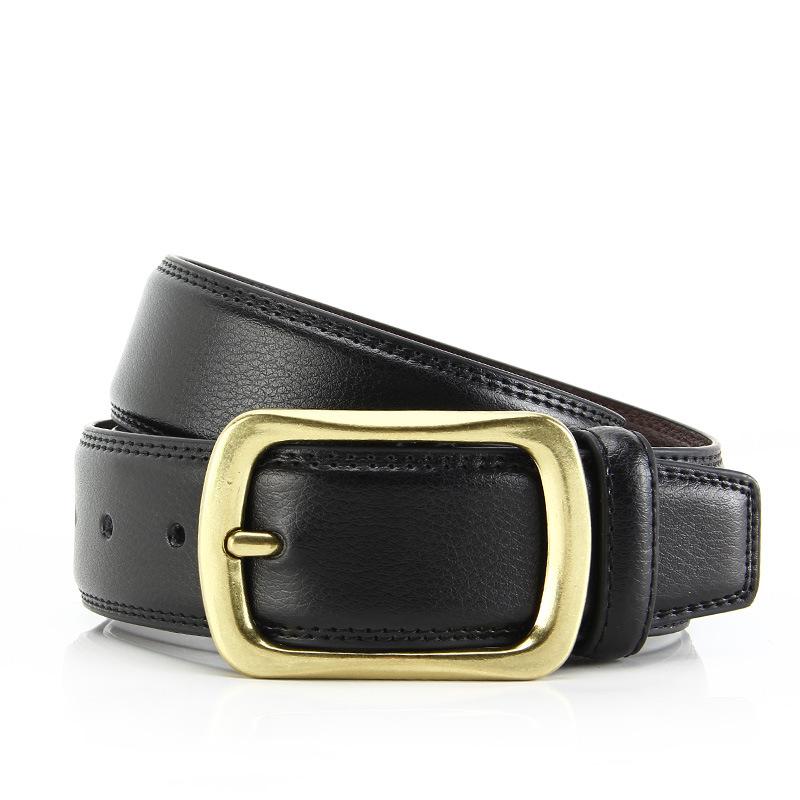 

Ремень с игольной пряжкой Мужской повседневный ремень из коровьей кожи второго слоя Мужской кожаный ремень 110-130CM